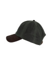 Made in UK Wax Stallington Baseball Cap with Suede Leather Peak One Size Olive